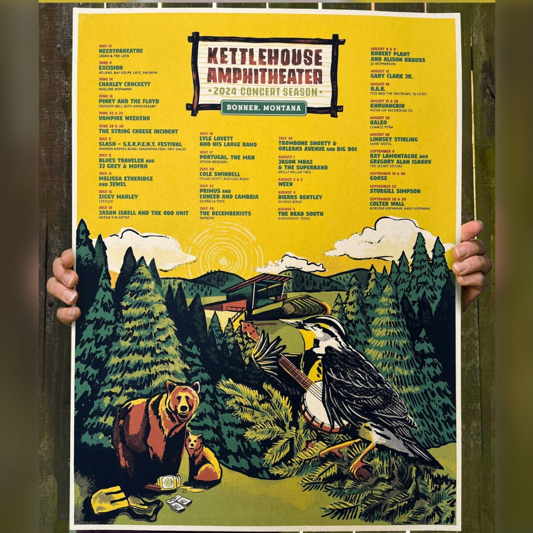 2024 KettleHouse Amphitheater, Screenprint (18x24) Logjam Presents