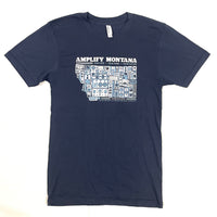 Logjam Presents, Amplify Montana T-Shirt, Navy Blue | Unisex