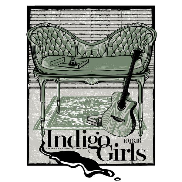 2016 Indigo Girls at The Wilma, Screenprint (18x24)