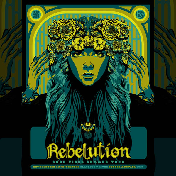 2019 Rebelution at KettleHouse Amphitheater, Screenprint (18x24)