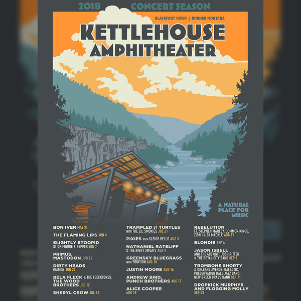 2018 KettleHouse Amphitheater, Screenprint (18x24)